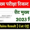 REET Mains Level 1 Result 2023,rsmssb.rajasthan.gov.in CutOff & Merit List